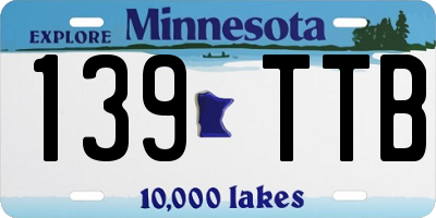 MN license plate 139TTB