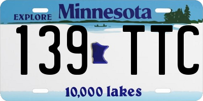 MN license plate 139TTC