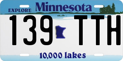MN license plate 139TTH