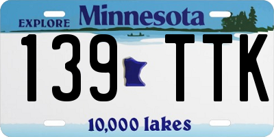 MN license plate 139TTK