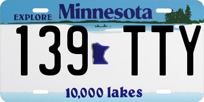 MN license plate 139TTY