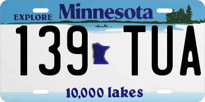 MN license plate 139TUA