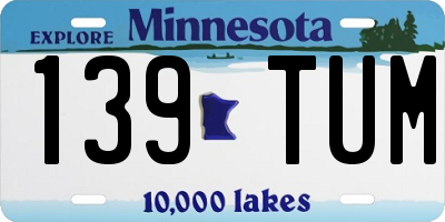 MN license plate 139TUM