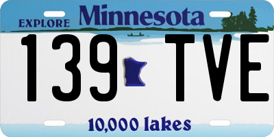 MN license plate 139TVE