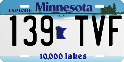 MN license plate 139TVF