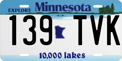 MN license plate 139TVK