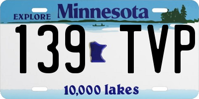 MN license plate 139TVP
