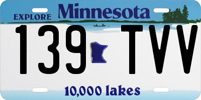 MN license plate 139TVV