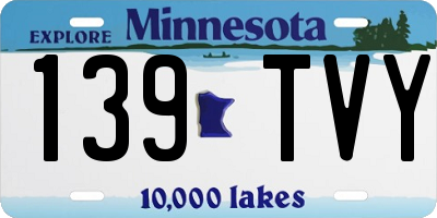 MN license plate 139TVY