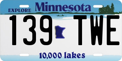 MN license plate 139TWE