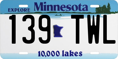 MN license plate 139TWL
