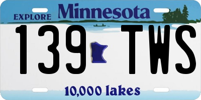 MN license plate 139TWS