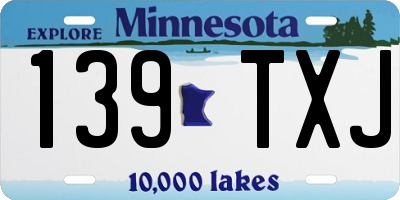MN license plate 139TXJ