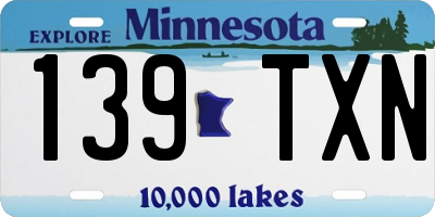 MN license plate 139TXN