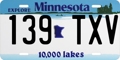 MN license plate 139TXV