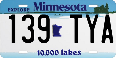 MN license plate 139TYA
