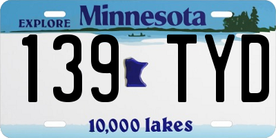 MN license plate 139TYD