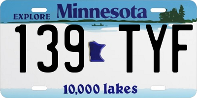 MN license plate 139TYF