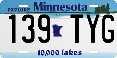 MN license plate 139TYG