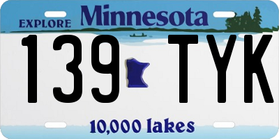 MN license plate 139TYK