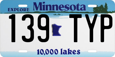MN license plate 139TYP