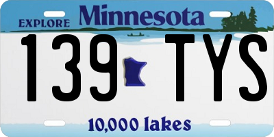 MN license plate 139TYS
