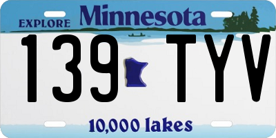 MN license plate 139TYV