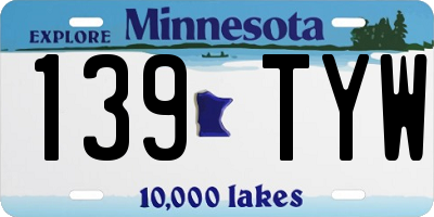 MN license plate 139TYW