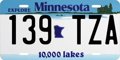 MN license plate 139TZA