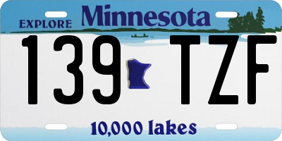 MN license plate 139TZF