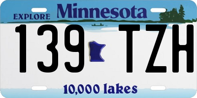 MN license plate 139TZH