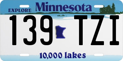 MN license plate 139TZI