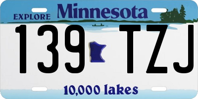 MN license plate 139TZJ