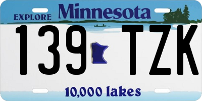 MN license plate 139TZK