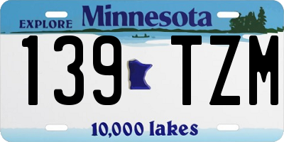 MN license plate 139TZM