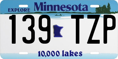 MN license plate 139TZP