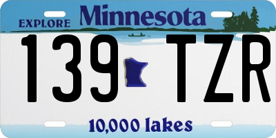 MN license plate 139TZR