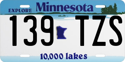 MN license plate 139TZS