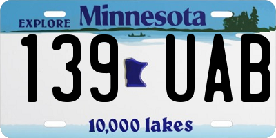 MN license plate 139UAB