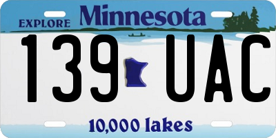 MN license plate 139UAC