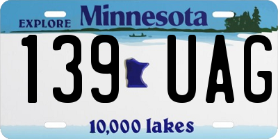 MN license plate 139UAG