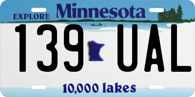 MN license plate 139UAL