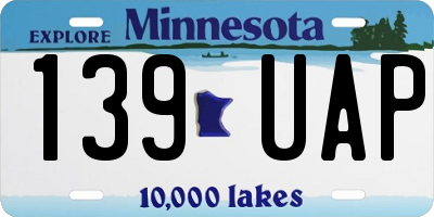 MN license plate 139UAP