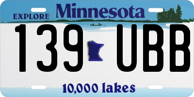 MN license plate 139UBB