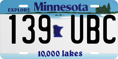 MN license plate 139UBC