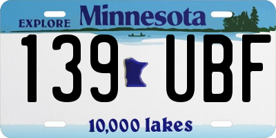 MN license plate 139UBF