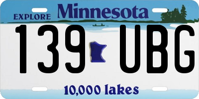 MN license plate 139UBG
