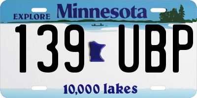 MN license plate 139UBP