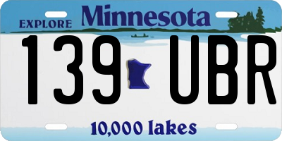 MN license plate 139UBR