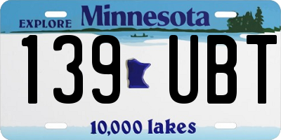 MN license plate 139UBT